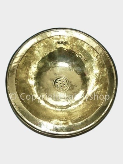 Vasque en cuivre doré marocaine ronde 38 cm - à encastrer